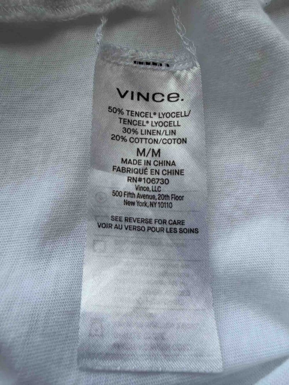 Vince White Tencel Linen Raw Edge Long Sleeve Top M - Picture 9 of 16
